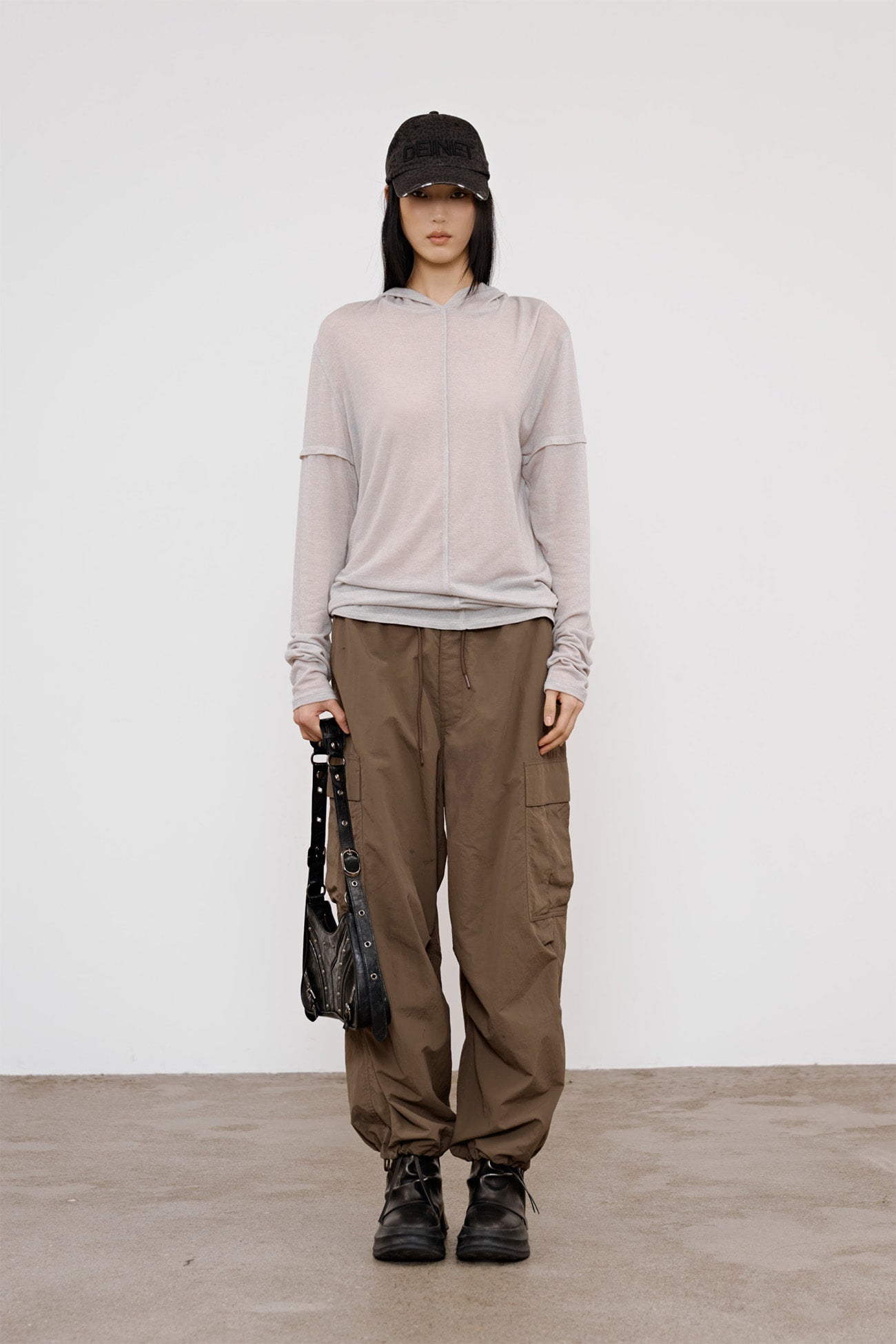 Deinet - Fake Hood Long Sleeve (Light Grey) product image 1 | TRAB K-Fashion Australia