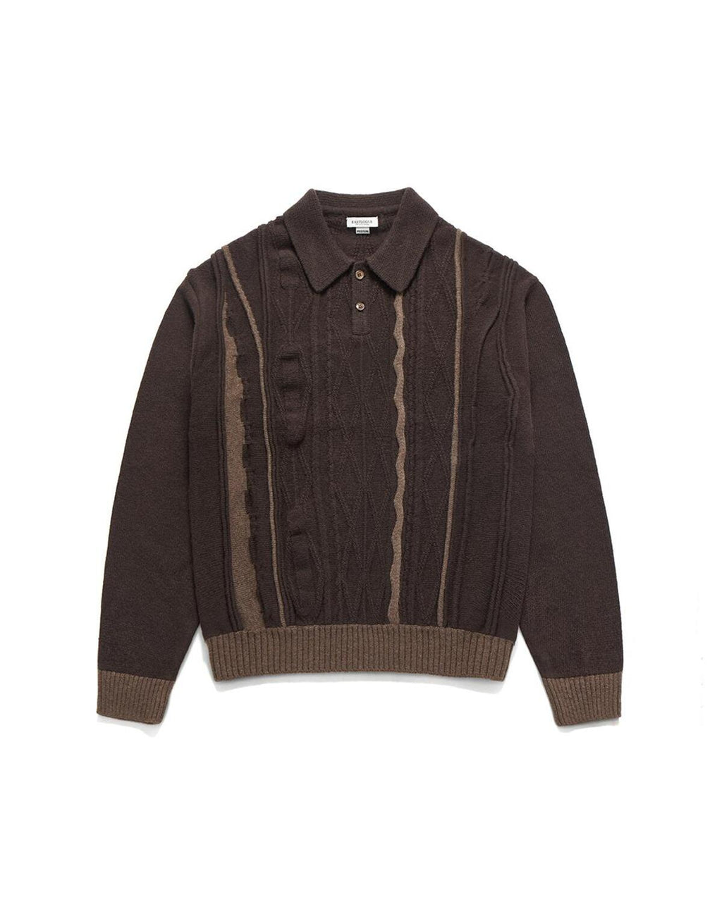 Eastlogue - Asymmetrical Cable Knit (Brown) product image 5 | TRAB K-Fashion Australia