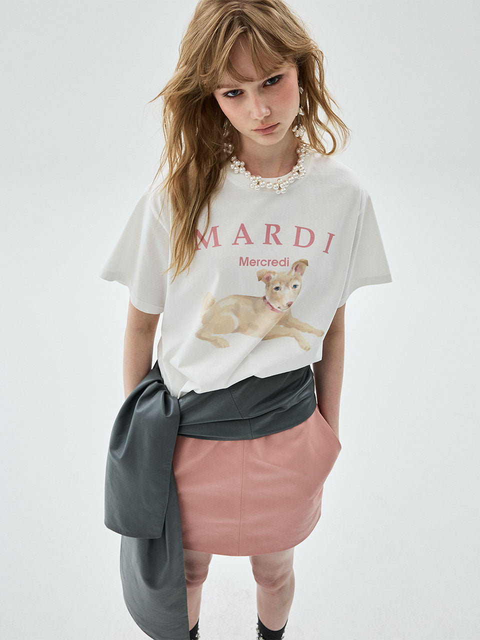 Mardi Mercredi - Tshirt Nez Tout Rose 01 (Ivory Indipink) product image 1 | TRAB K-Fashion Australia