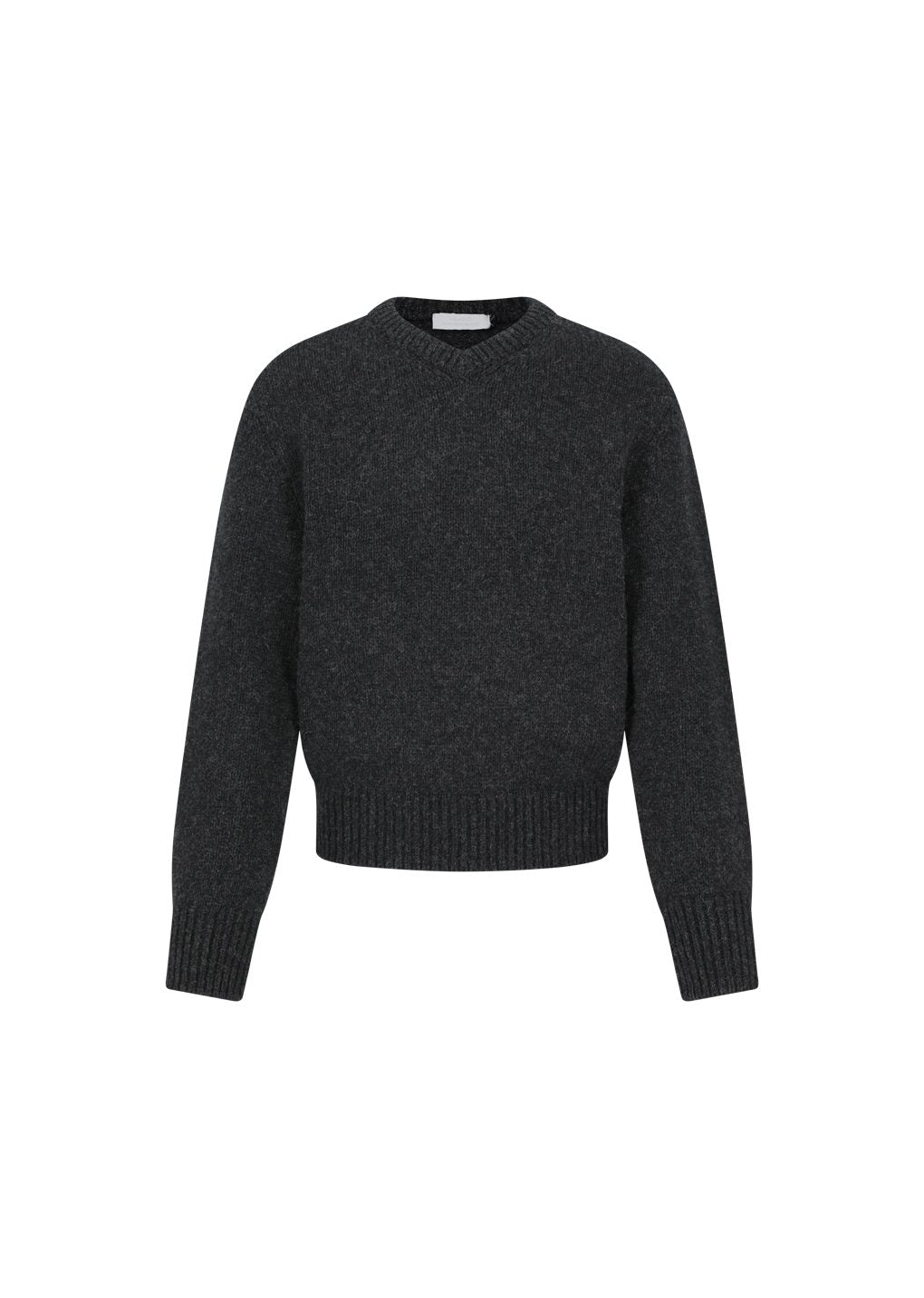 Amomento - Shetland wool v-neck knit (Charcoal) product image 2 | TRAB K-Fashion Australia