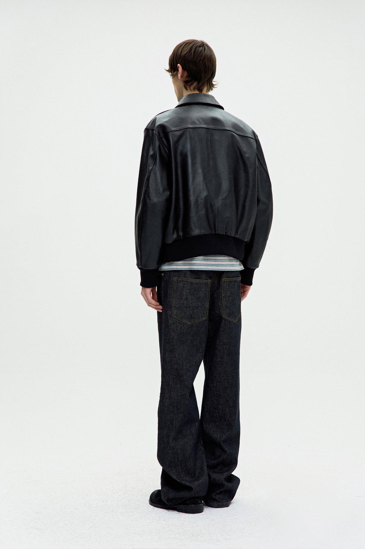 Coor - Goat Skin A-2 Leather Jacket (Black) product image 4 | TRAB K-Fashion Australia
