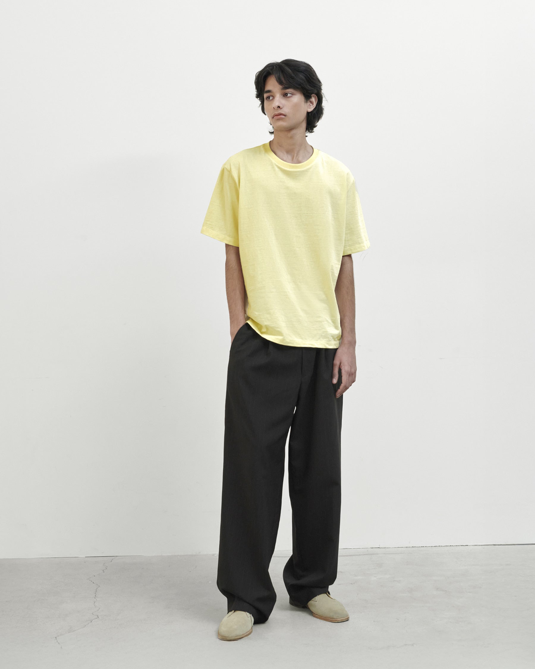 Brownyard - Waist Cut T Shirt (Light Yellow) product image 1 | TRAB K-Fashion Australia