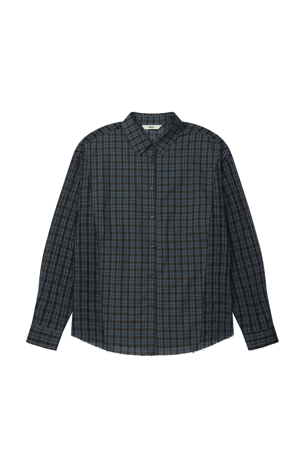 Deinet - Checkered Point Overfit Shirt (Navy) product image 9 | TRAB K-Fashion Australia