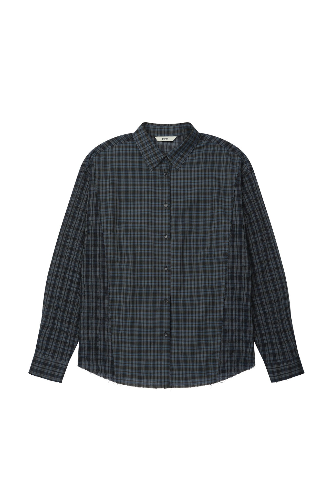 Deinet - Checkered Point Overfit Shirt (Navy) product image 9 | TRAB K-Fashion Australia