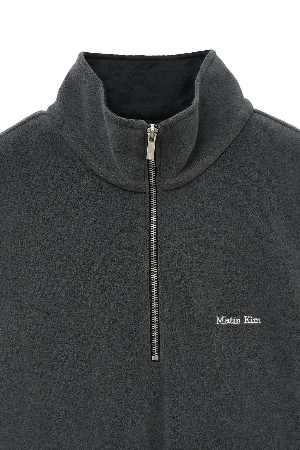 Matin Kim - Sherpa Fleece Half Zip Up Top (Charcoal) product image 4 | TRAB K-Fashion Australia