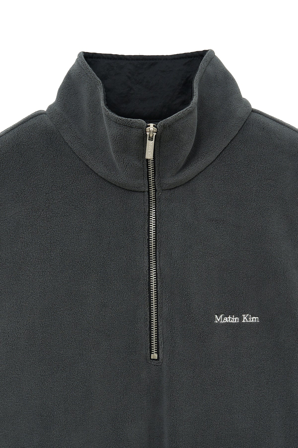 Matin Kim - Sherpa Fleece Half Zip Up Top (Charcoal) product image 4 | TRAB K-Fashion Australia