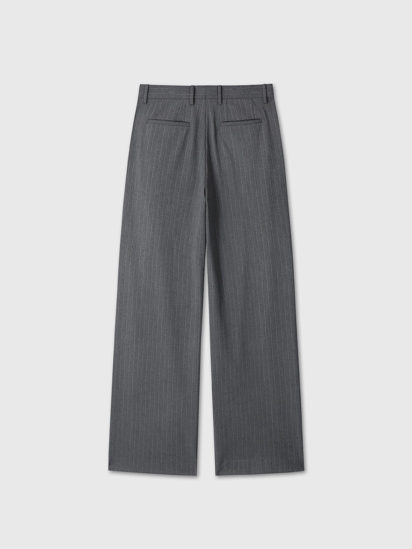 Tonywack - Cross Tuck Wide Trousers (Grey Pinstripe) product image 8 | TRAB K-Fashion Australia