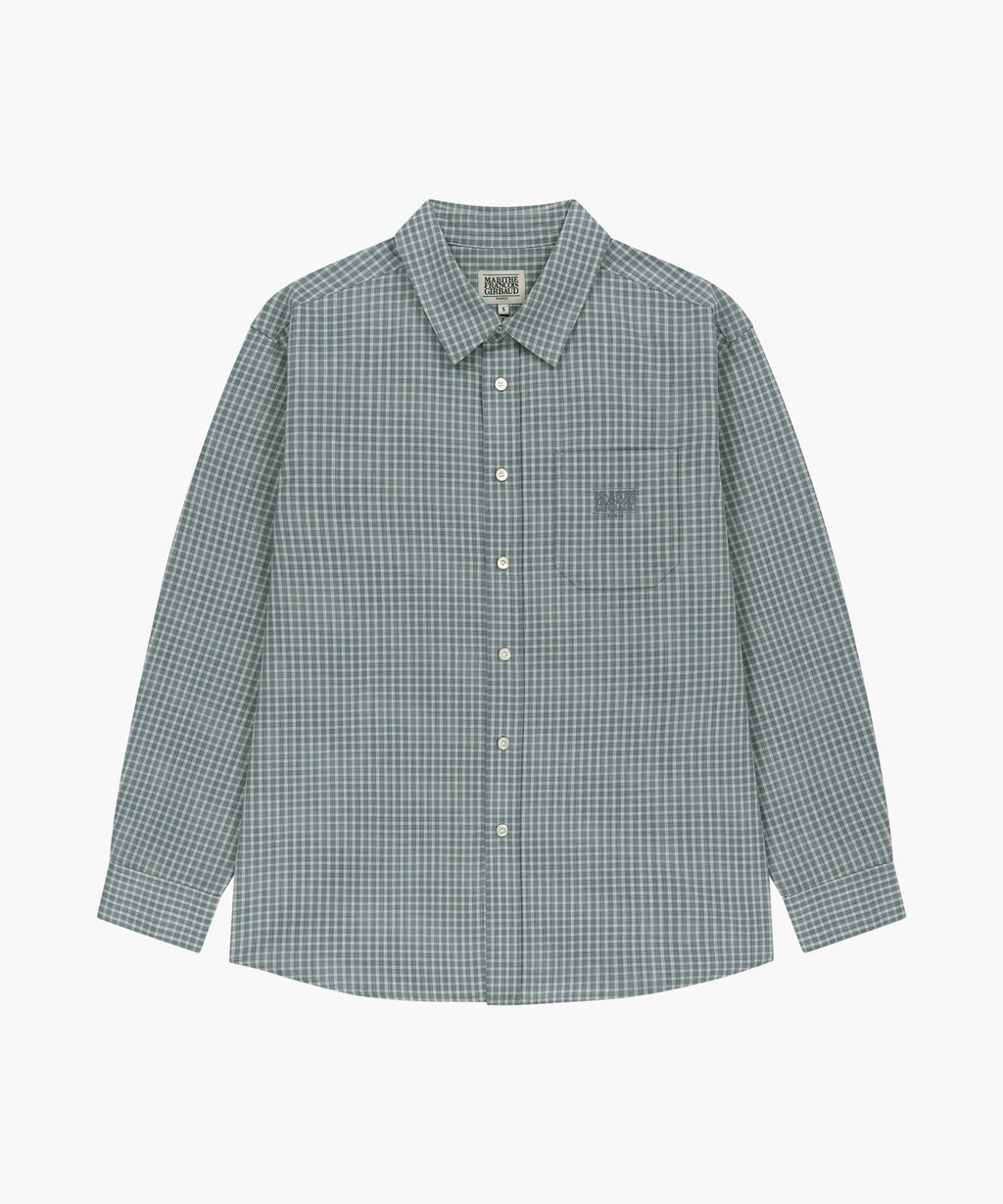 Marithe & Francois Girbaud - Micro Classic Logo Oversized Check Shirt (Blue) product image 5 | TRAB K-Fashion Australia