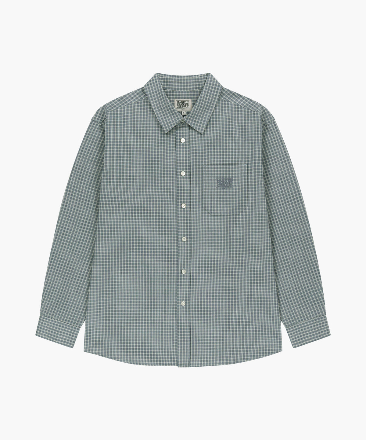 Marithe & Francois Girbaud - Micro Classic Logo Oversized Check Shirt (Blue) product image 5 | TRAB K-Fashion Australia