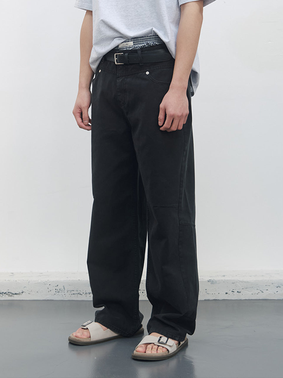 Kijun - Double Waist 5-Pocket Pants (Black) product image 2 | TRAB K-Fashion Australia