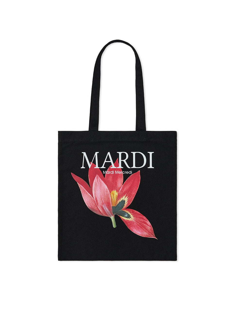 Mardi Mercredi - Canvas Bag Lilies 03 (Black) product image 1 | TRAB K-Fashion Australia