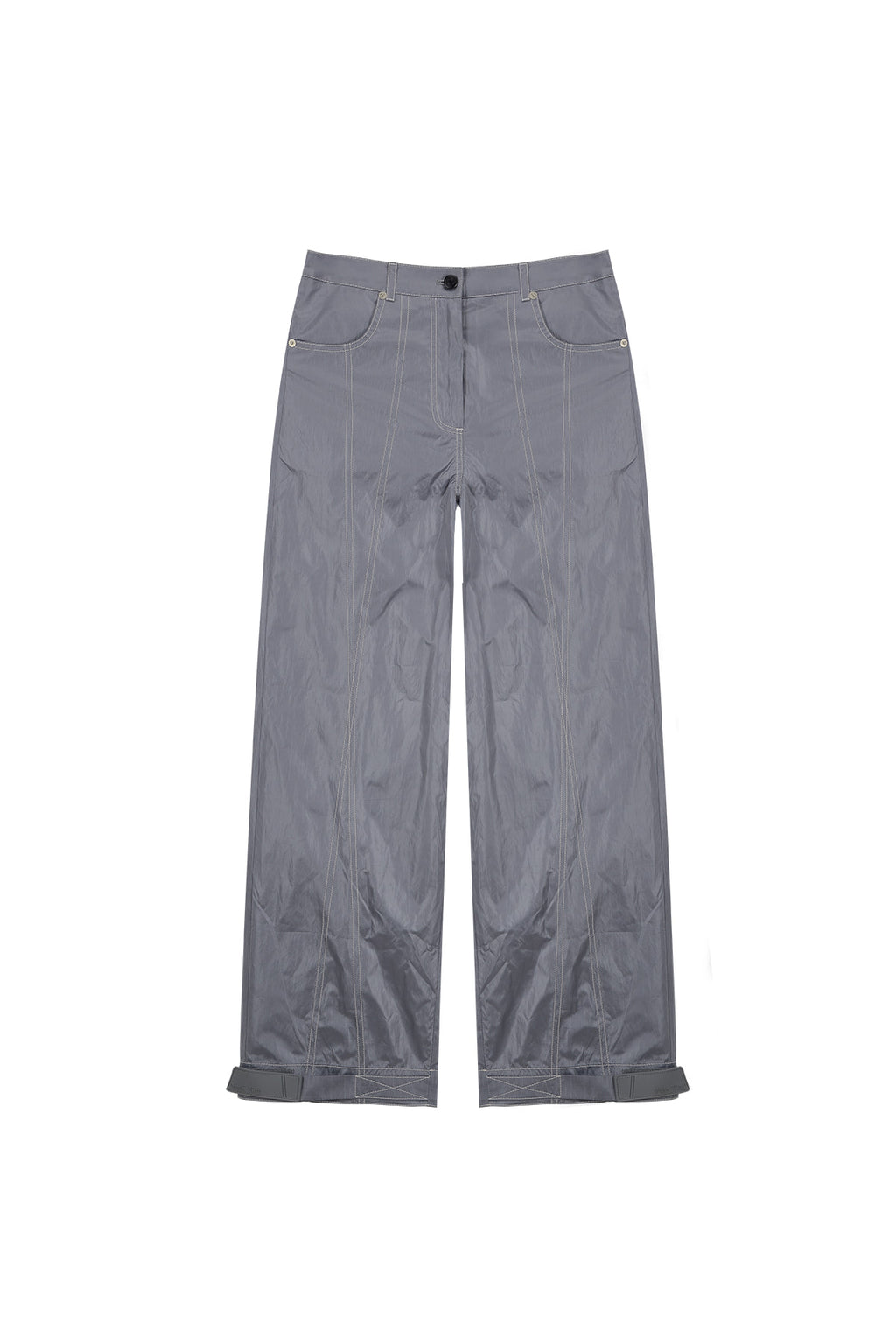 Matin Kim - Stitch Detailed Trucker Pants (Grey) product image 1 | TRAB K-Fashion Australia