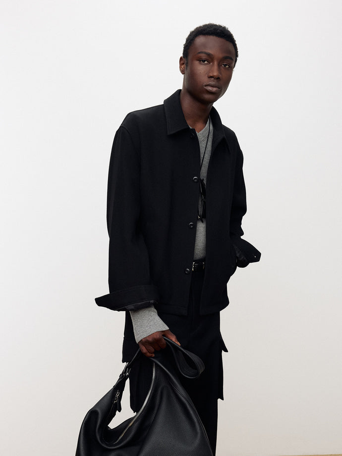 Tonywack - Textured Wool Shirt Blouson (Black) product image 6 | TRAB K-Fashion Australia