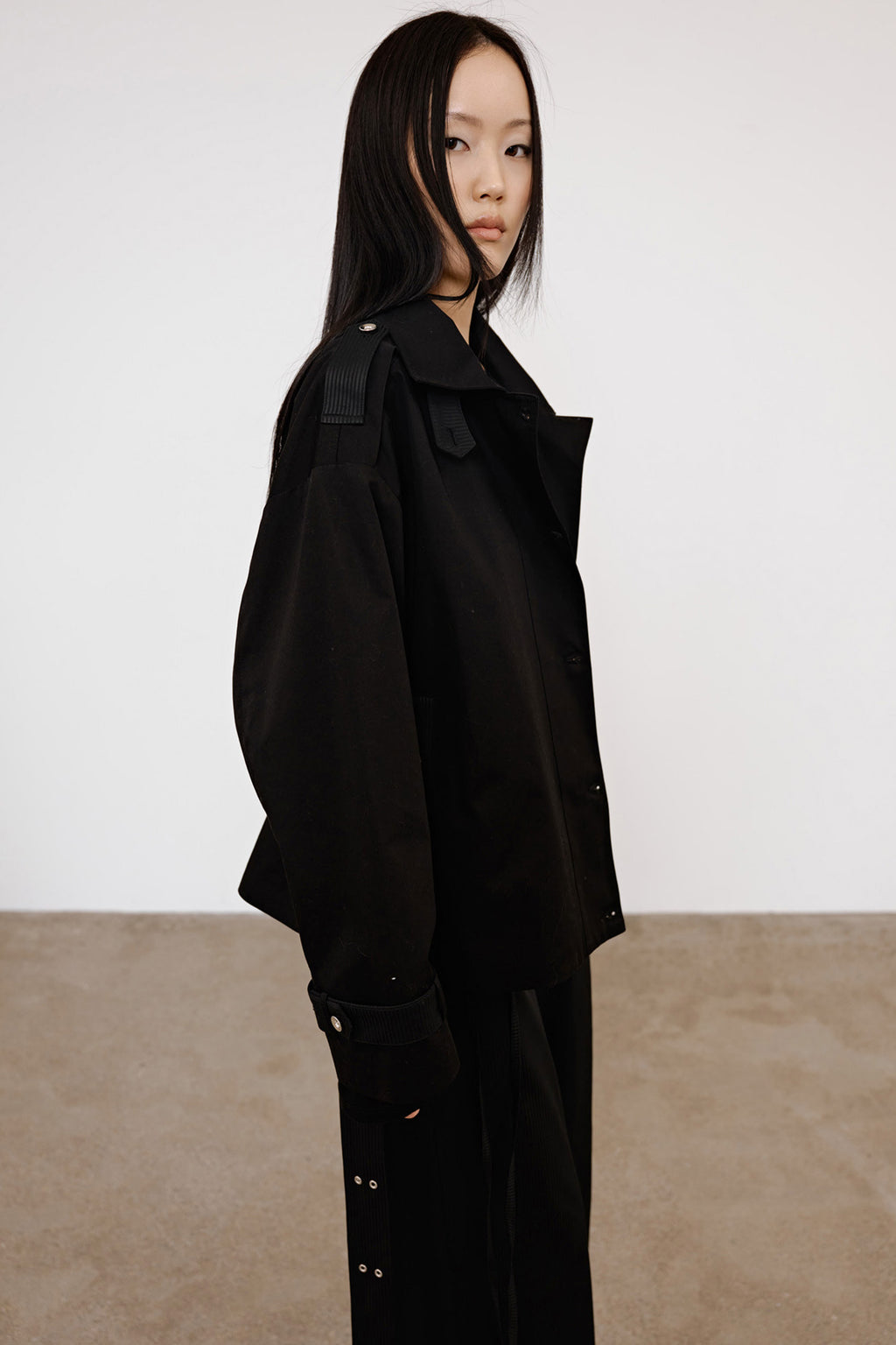 Deinet - Buckle Point Trench Jacket (Black) product image 8 | TRAB K-Fashion Australia