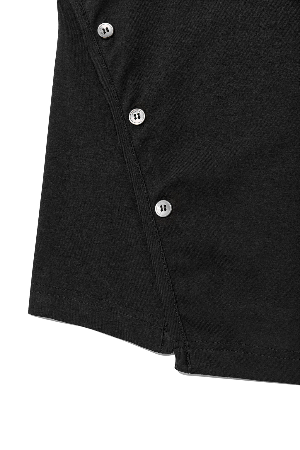 Matin Kim - Slit Button Point Crop Top (Black) product image 4 | TRAB K-Fashion Australia