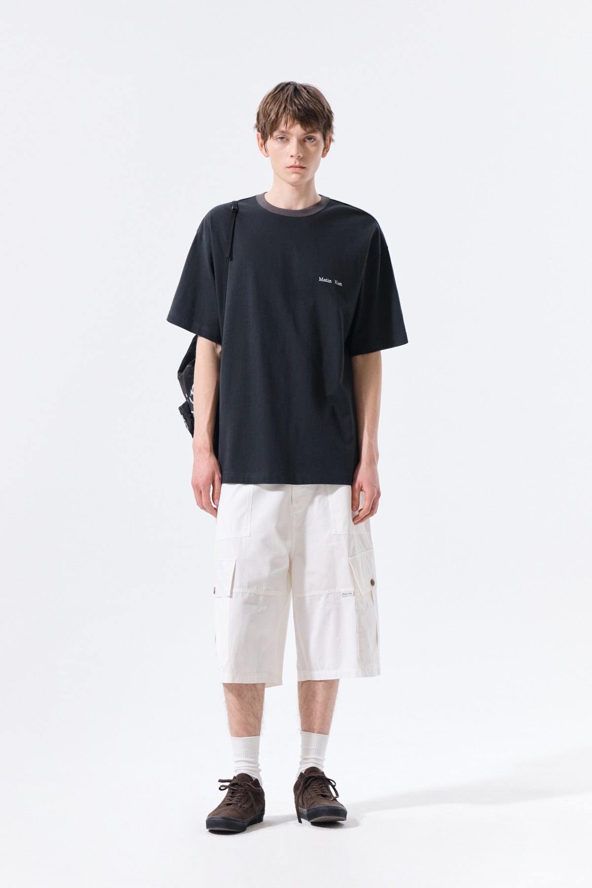 Matin Kim - Tonal Rib Back Logo Top (Black) product image 9 | TRAB K-Fashion Australia