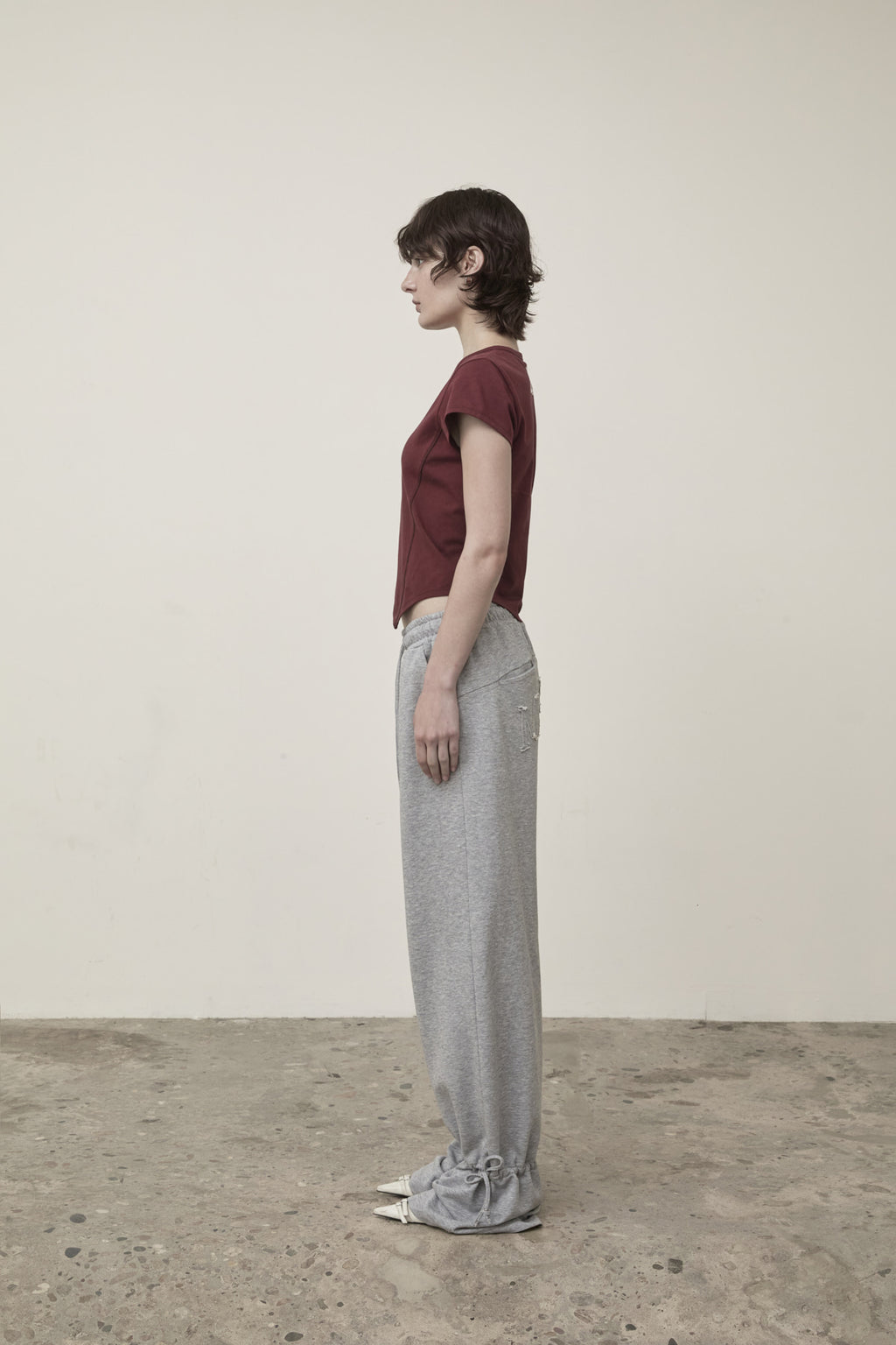 Matin Kim - Twist Point Slim Top (Burgundy) product image 6 | TRAB K-Fashion Australia