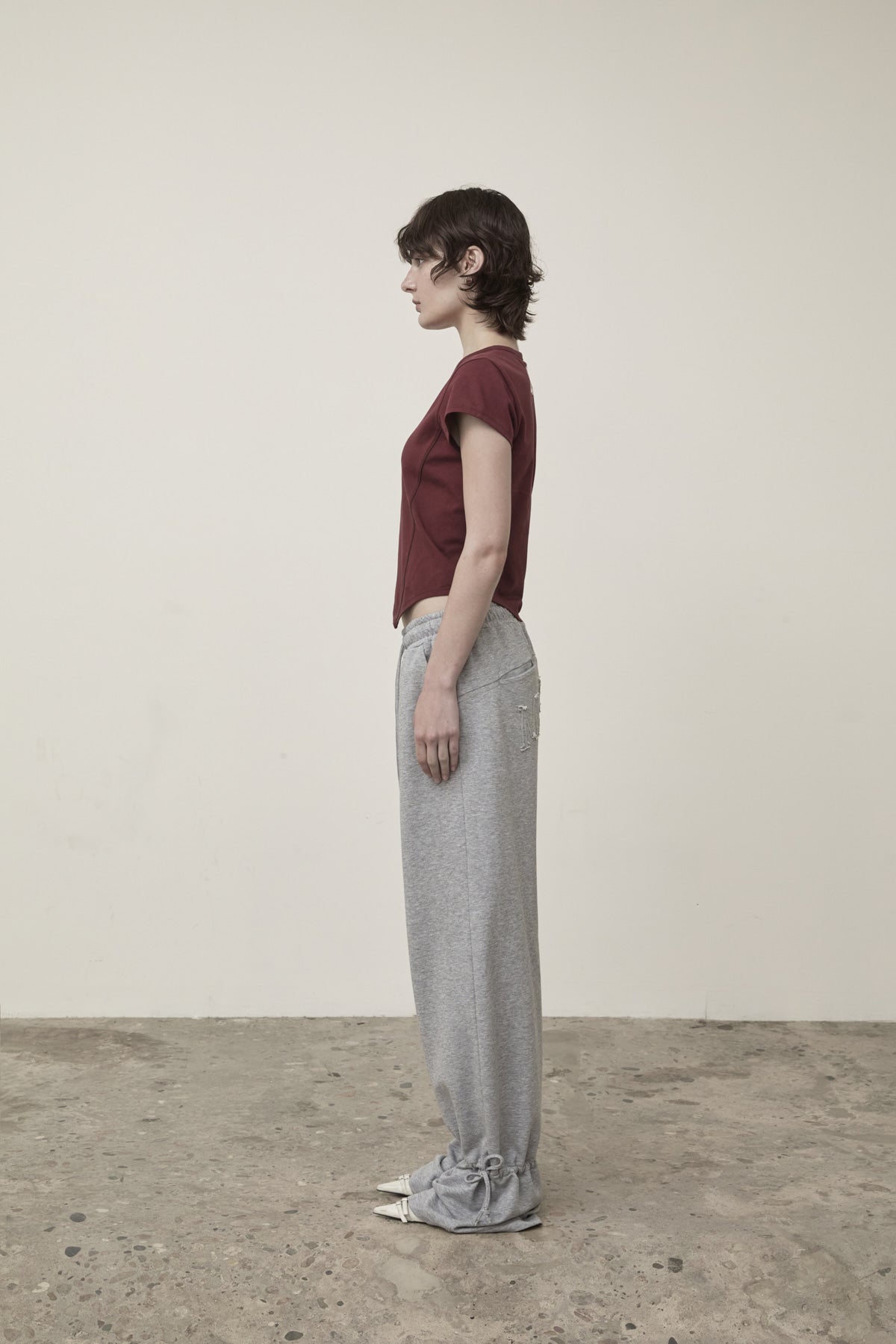 Matin Kim - Twist Point Slim Top (Burgundy) product image 6 | TRAB K-Fashion Australia