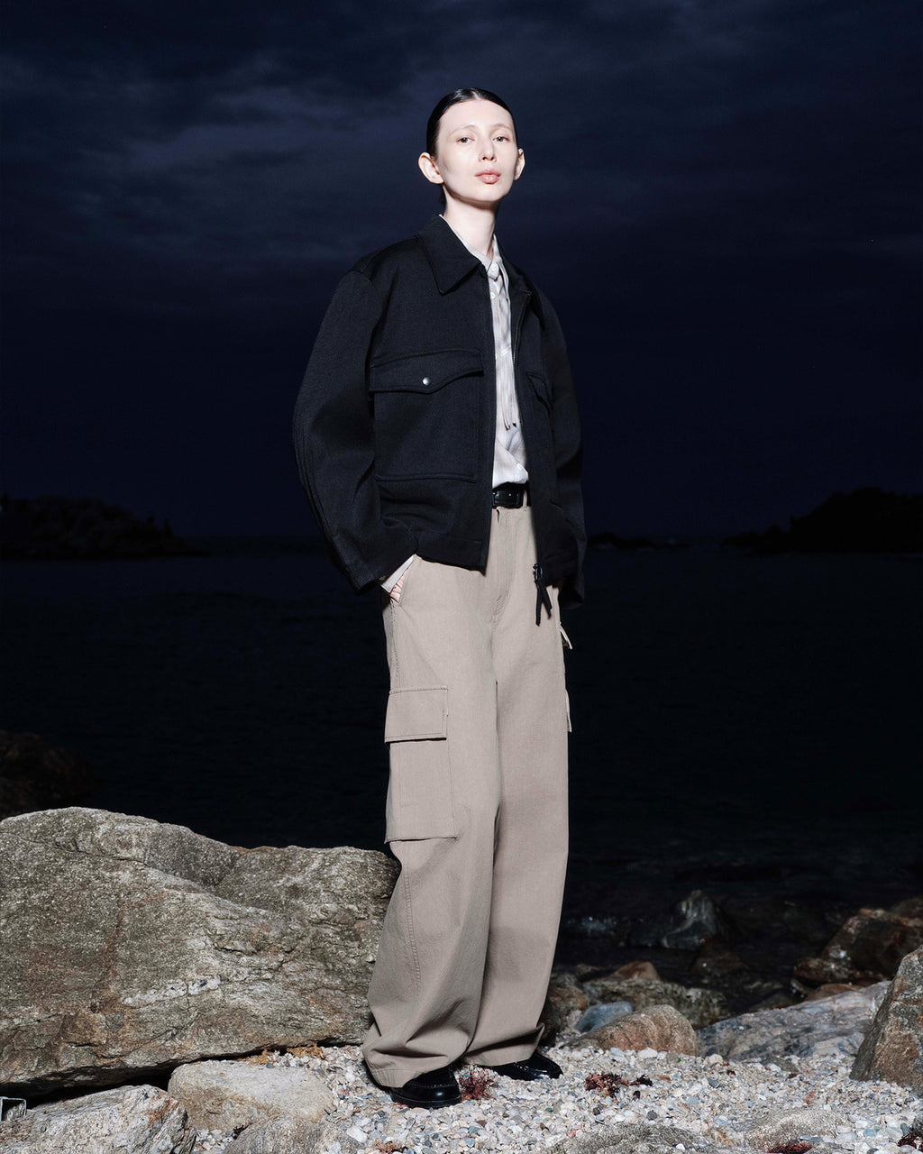 Eastlogue - Pilot Pleats Blouson Jacket (Black Twill) product image 1 | TRAB K-Fashion Australia