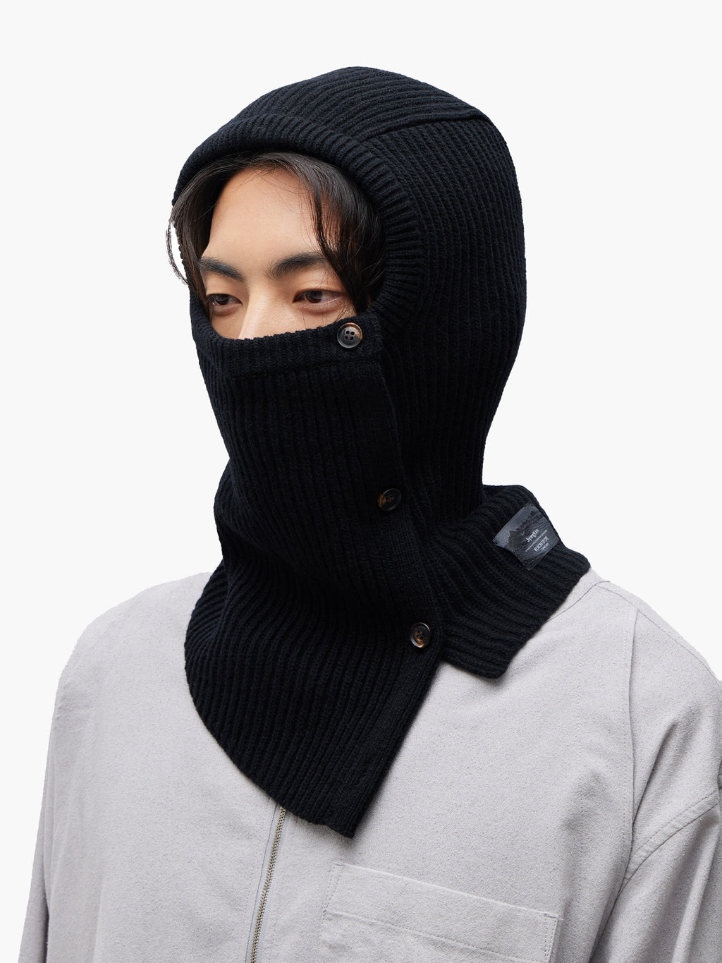 Jiyong Kim - Button Closure Balaclava (Black) product image 4 | TRAB K-Fashion Australia