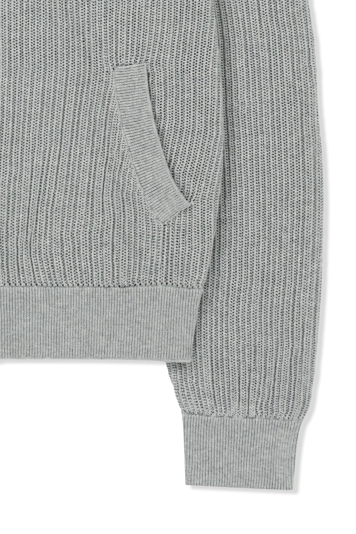 Matin Kim - Back Logo Jacquard Mesh Knit Zip Up (Light Grey) product image 4 | TRAB K-Fashion Australia