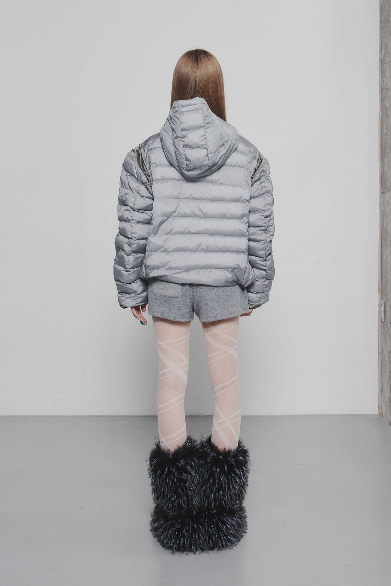 Deinet - Point Wellon Hooded Jacket (Silver) product image 3 | TRAB K-Fashion Australia