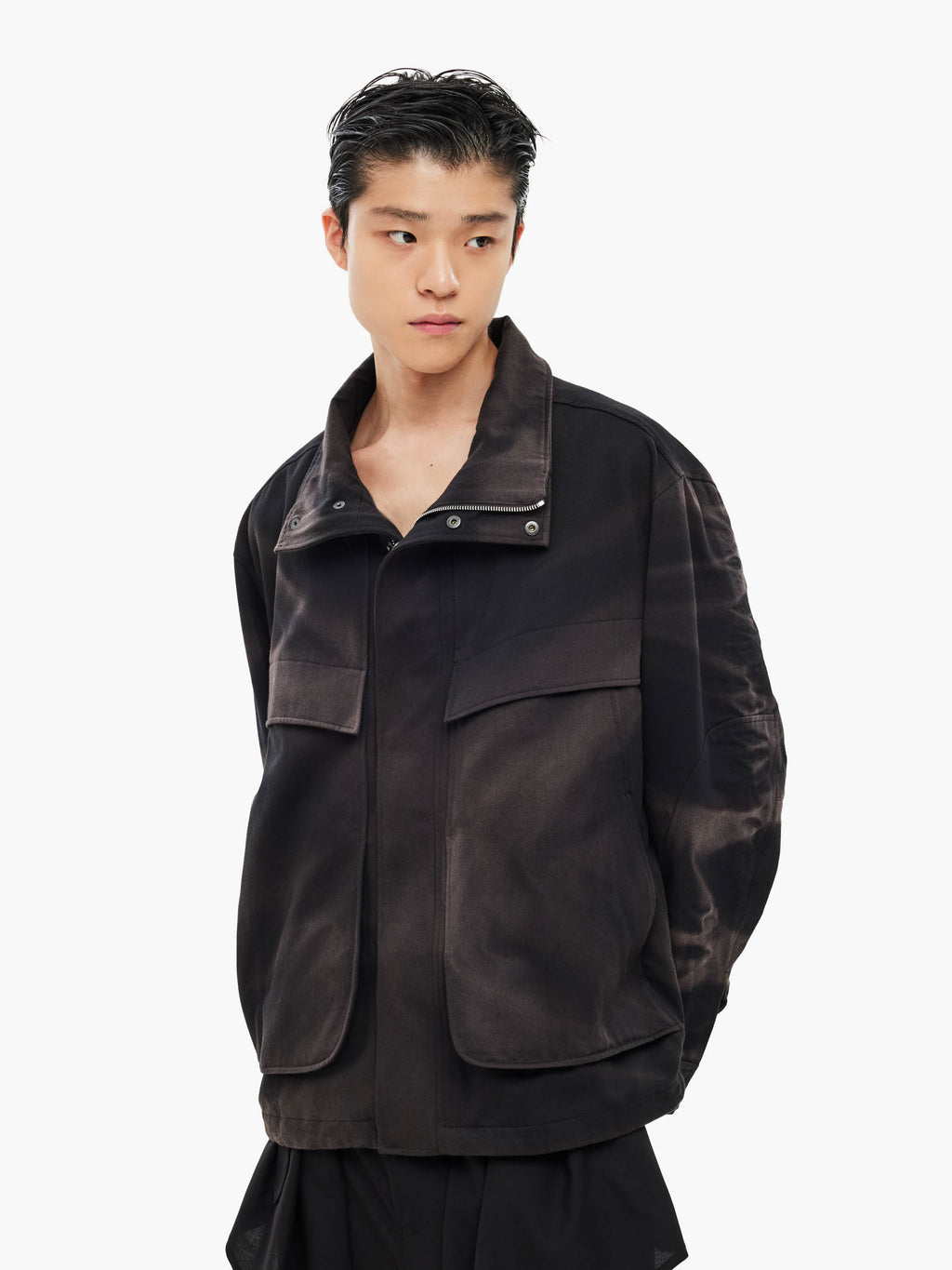 Jiyong Kim - Sun-Bleached Work Jacket (Black) product image 2 | TRAB K-Fashion Australia