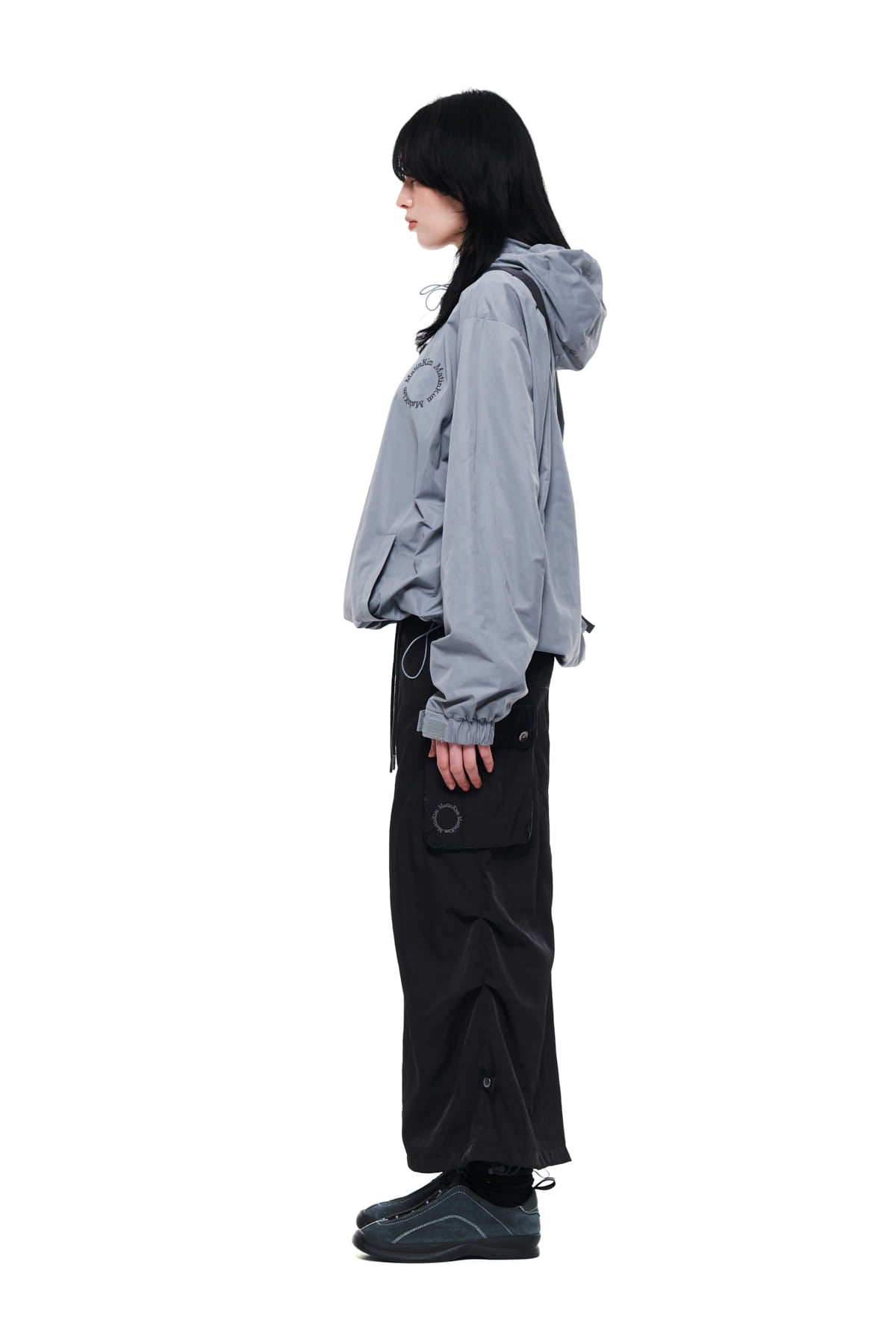Matin Kim - Reflexed Logo Print Anorak Jumper (Grey) product image 6 | TRAB K-Fashion Australia