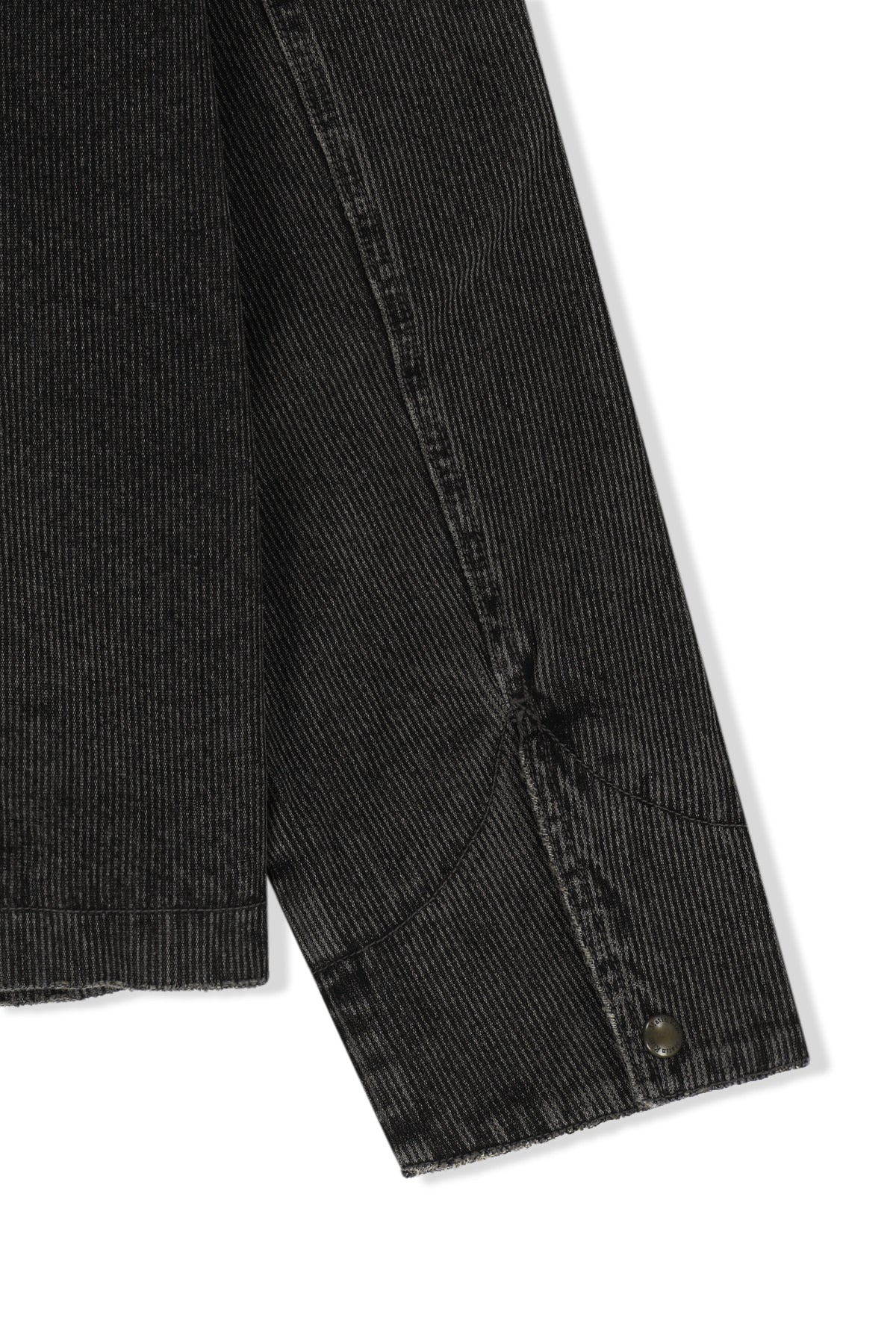Matin Kim - Washed Rib Denim Zip Up Jumper (Dark Grey) product image 5 | TRAB K-Fashion Australia