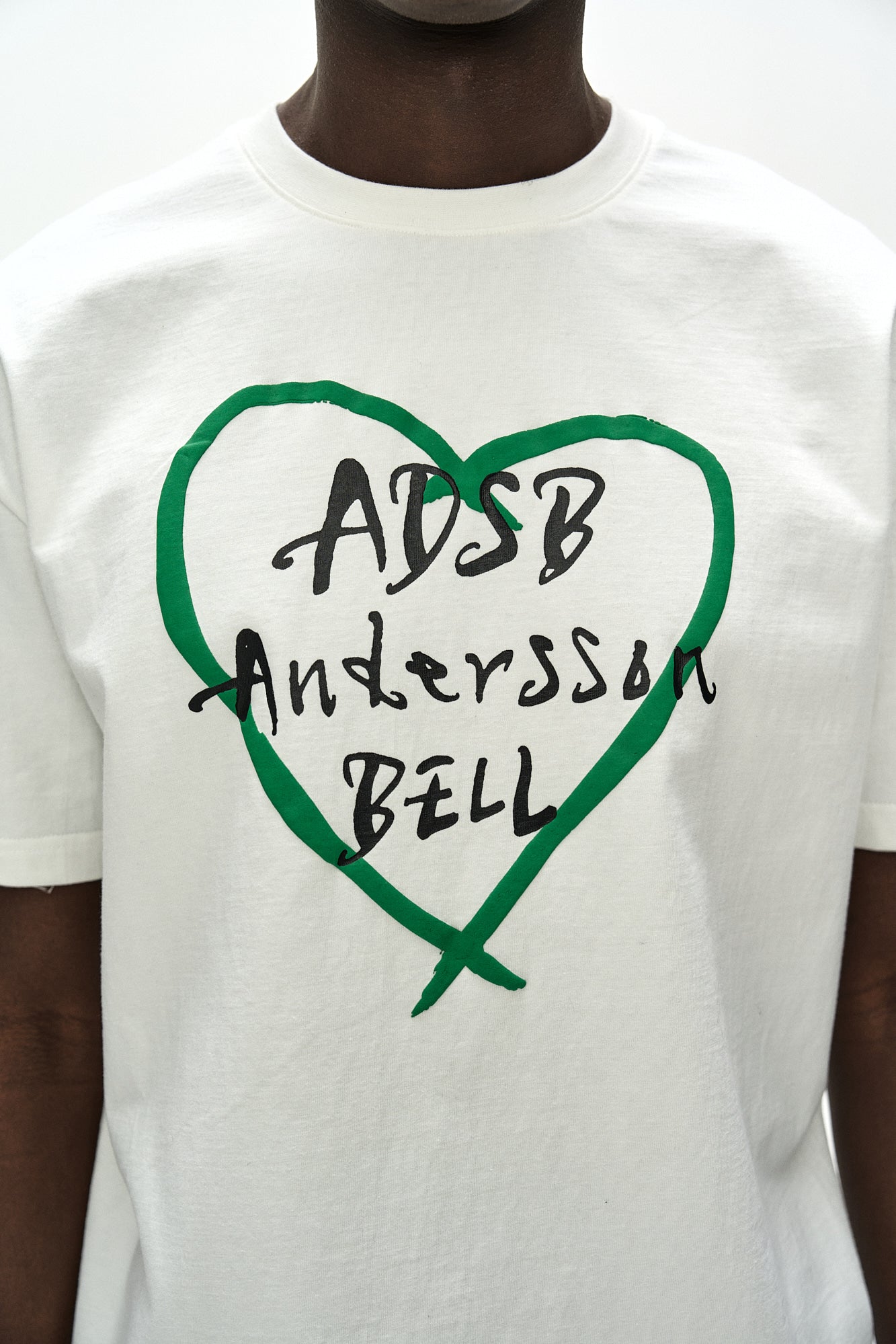 Andersson Bell - Unisex Heart Kelly Logo T-Shirt (White/Green) product image 6 | TRAB K-Fashion Australia