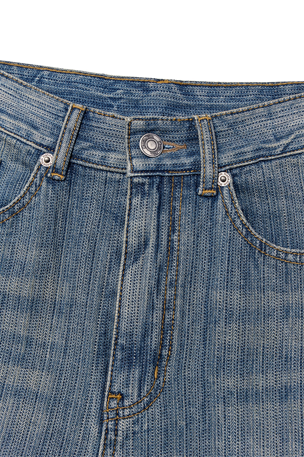 Matin Kim - Washed Stripe Boots Cut Denim Pants (Blue) product image 3 | TRAB K-Fashion Australia