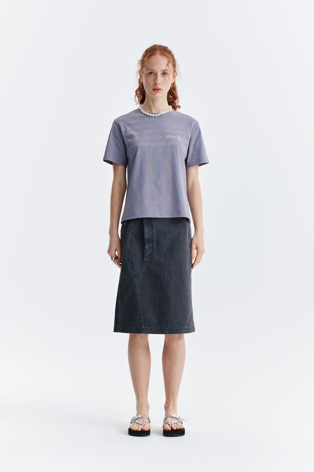 Matin Kim - Logo Point Lettering Graphic Top (Purple) product image 10 | TRAB K-Fashion Australia