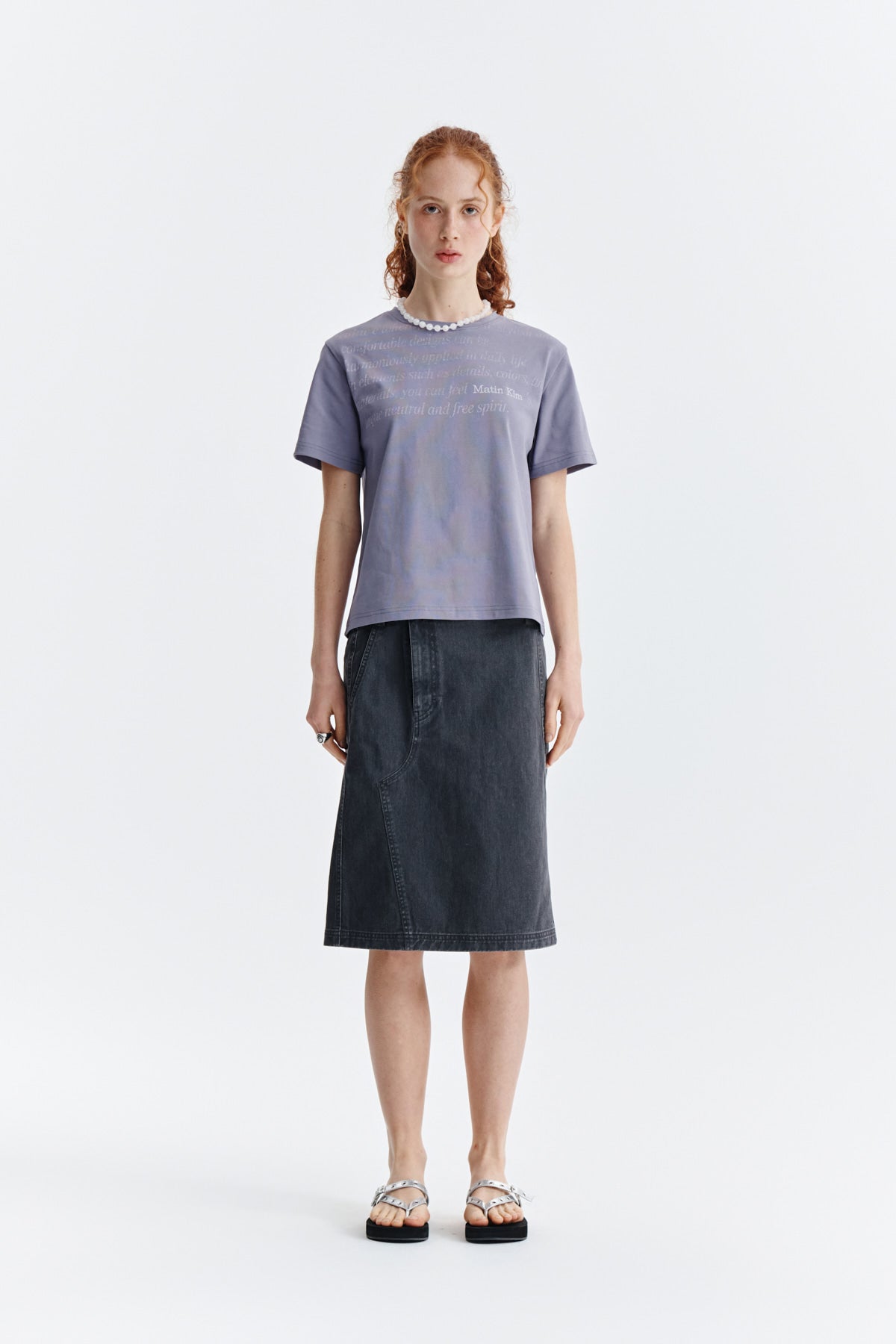 Matin Kim - Logo Point Lettering Graphic Top (Purple) product image 10 | TRAB K-Fashion Australia