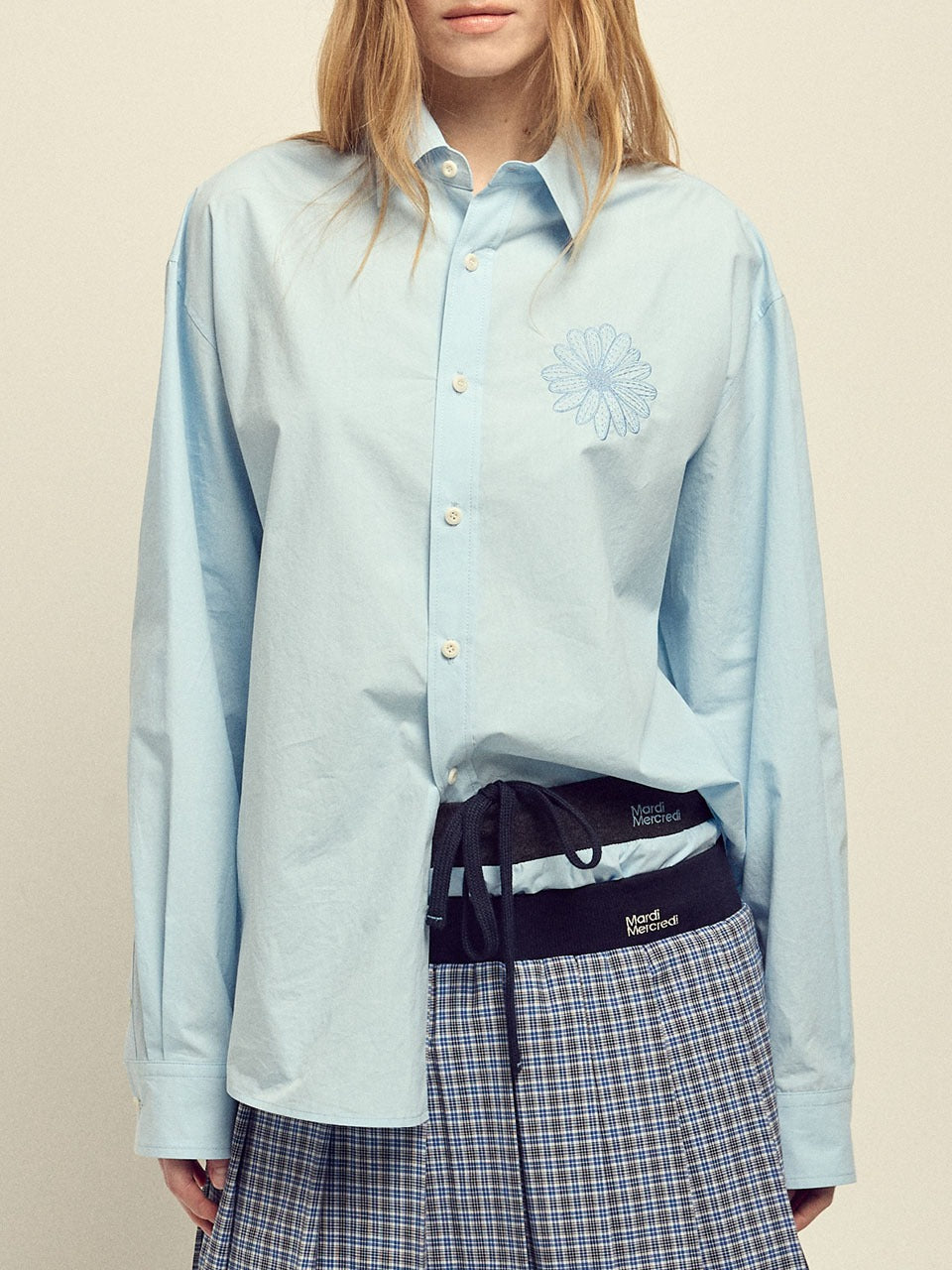 Mardi Mercredi - Cotton Poplin Shirt (Sky Blue) product image 1 | TRAB K-Fashion Australia