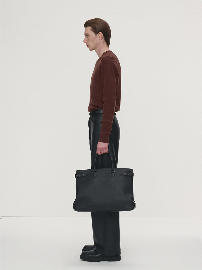 Tonywack - Super Fine Wool Ribbed V-Neck Sweater (Brown) product image 3 | TRAB K-Fashion Australia