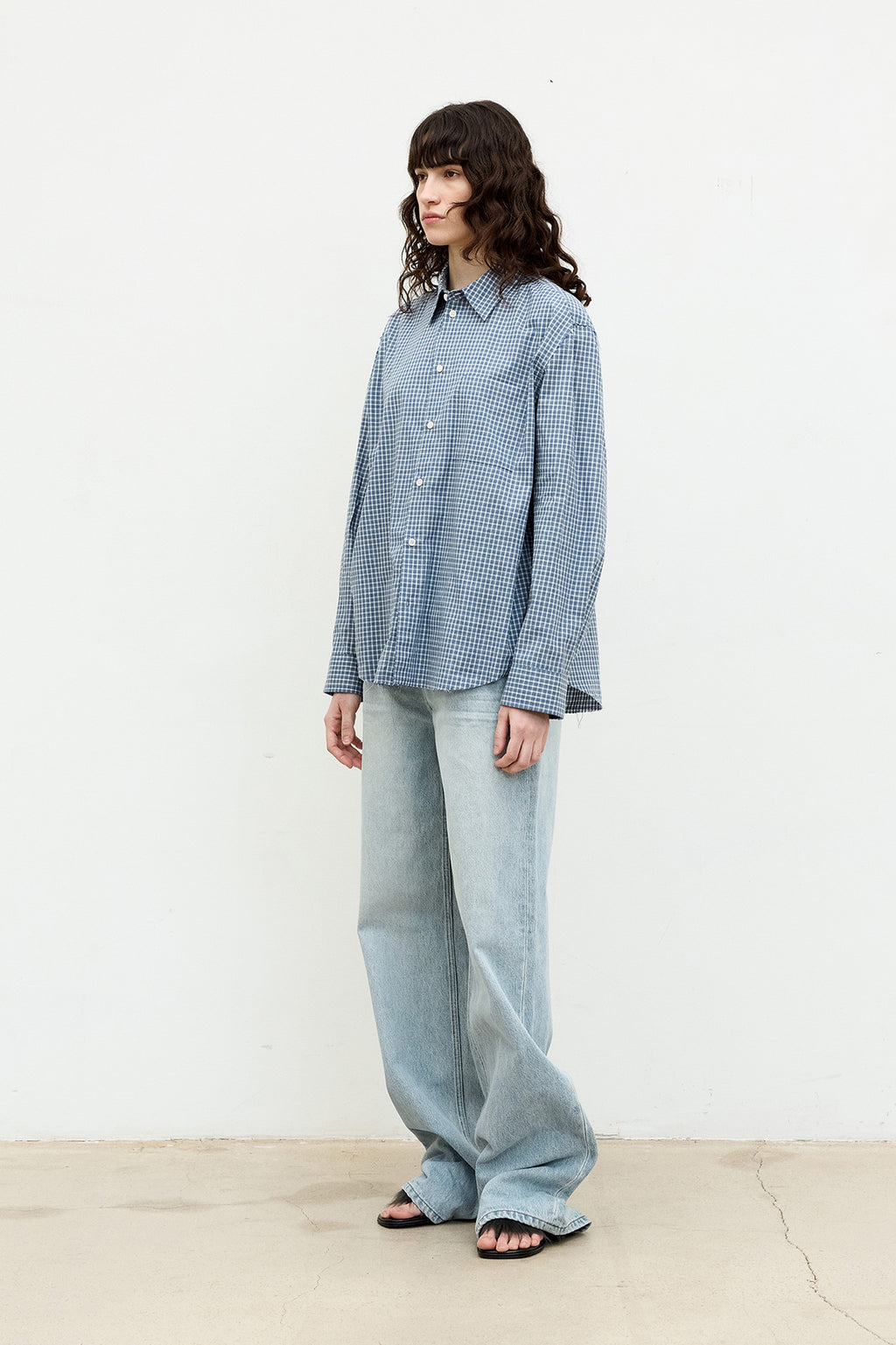 Coor - Cut-Off Alternative Check Shirt (Blue) product image 3 | TRAB K-Fashion Australia