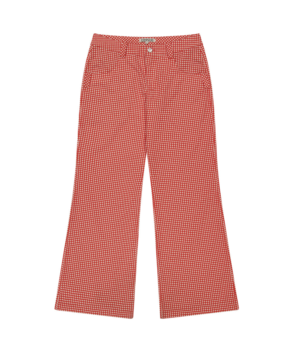 Coyseio - Coyseio X Blythe Check Boot Cut Pants (Red) product image 6 | TRAB K-Fashion Australia