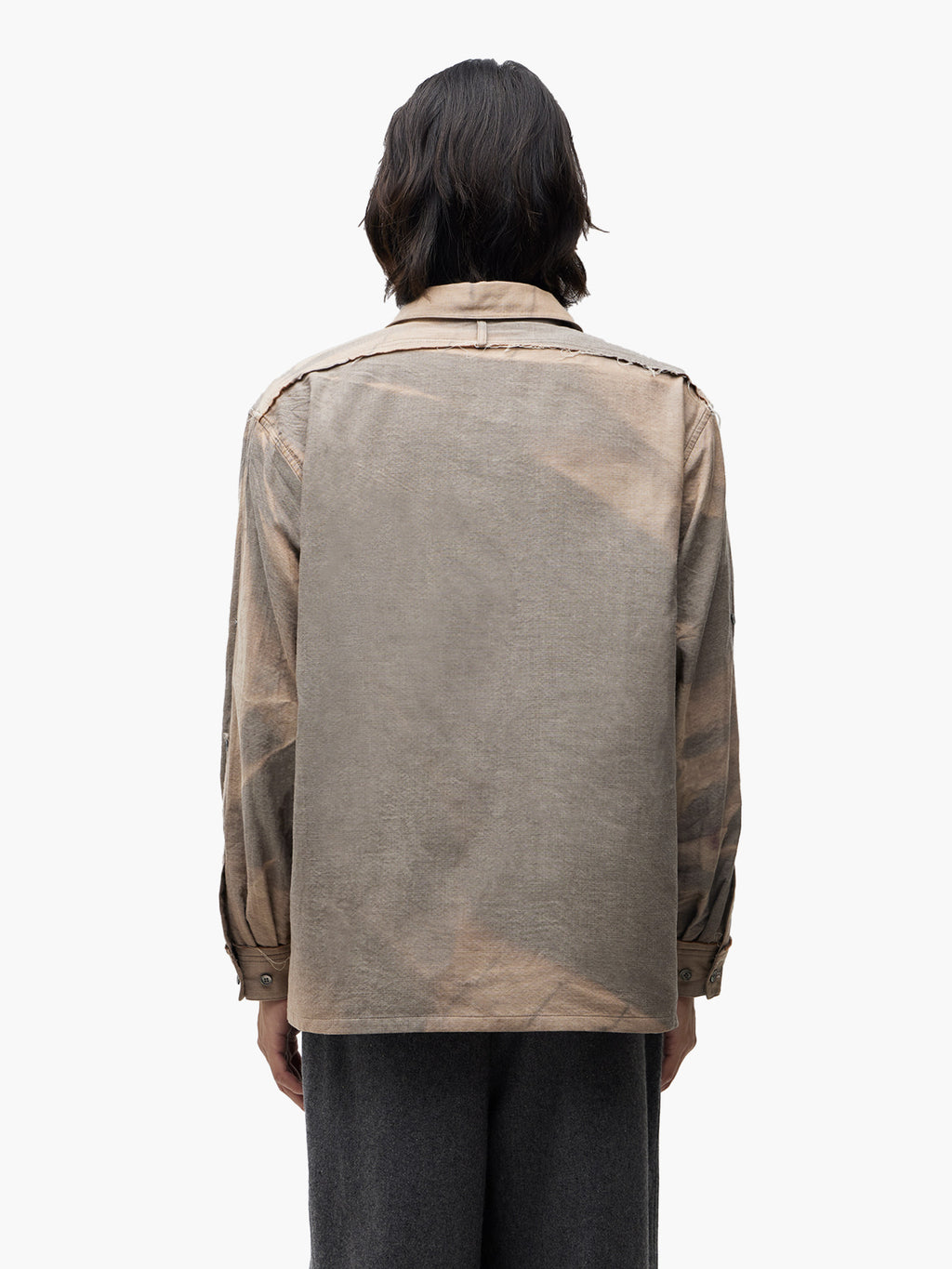 Jiyong Kim - Sun-Bleached Raw-Edge Shirt (Beige) product image 5 | TRAB K-Fashion Australia