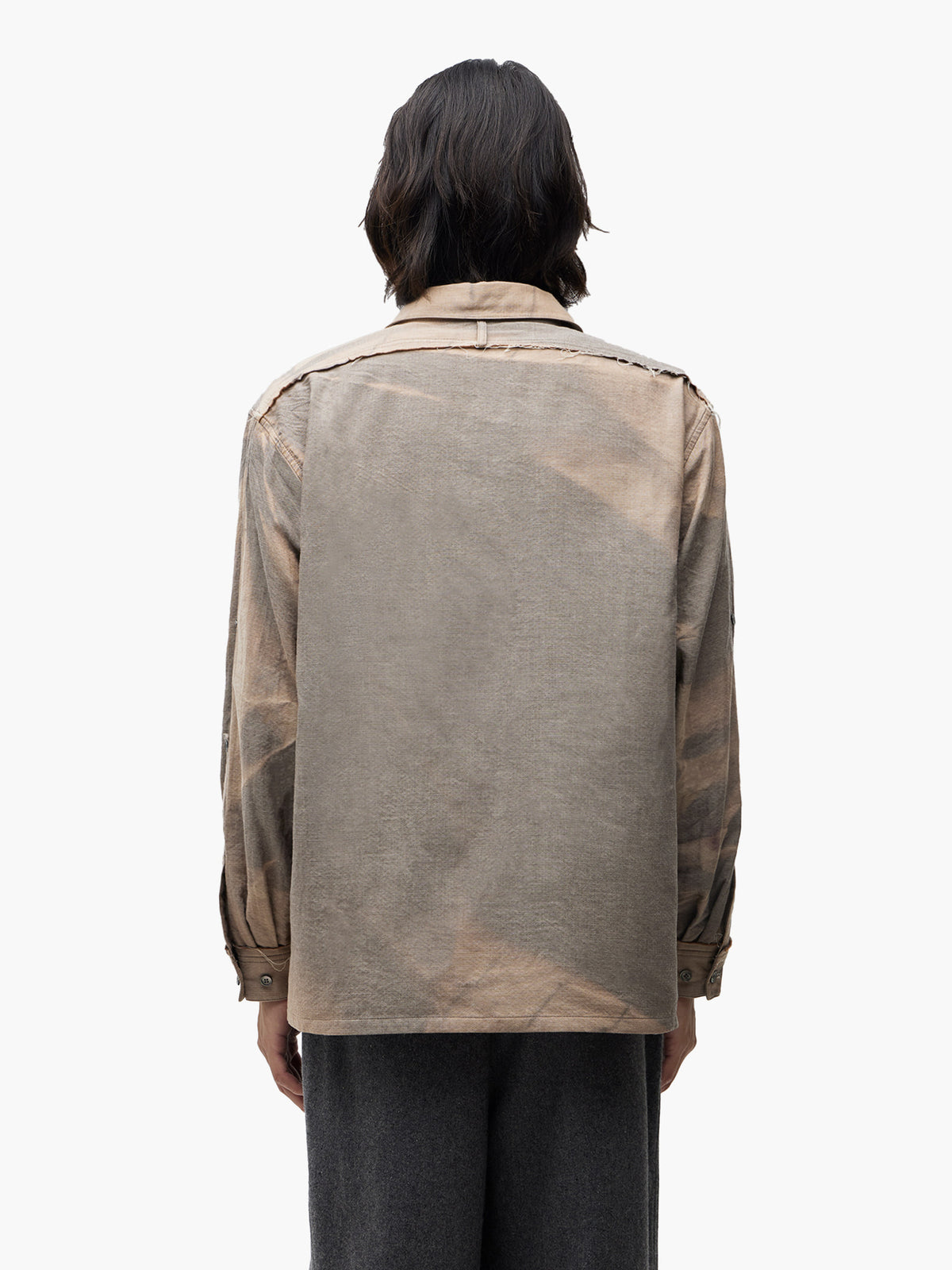 Jiyong Kim - Sun-Bleached Raw-Edge Shirt (Beige) product image 5 | TRAB K-Fashion Australia