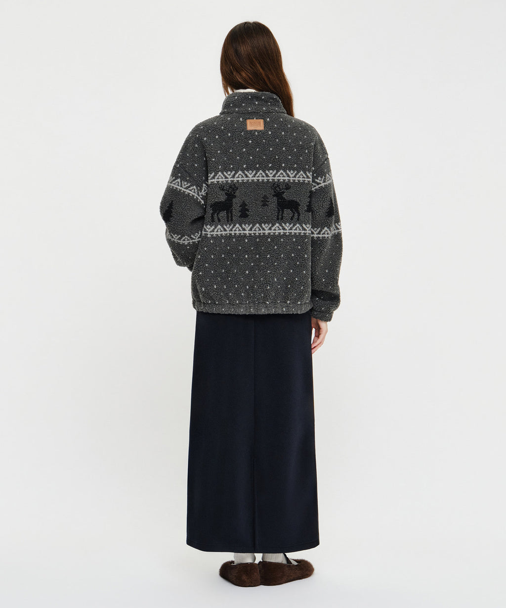 Marithe & Francois Girbaud - Classic Logo Long Fleece Skirt (Dark Navy) product image 6 | TRAB K-Fashion Australia