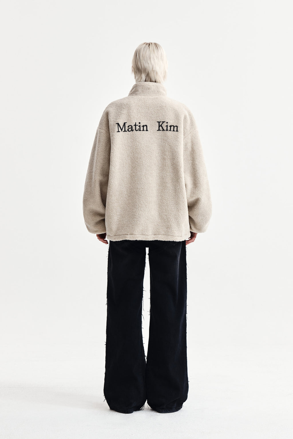 Matin Kim - Reversible Sherpa Zip Up (Light Beige) product image 12 | TRAB K-Fashion Australia