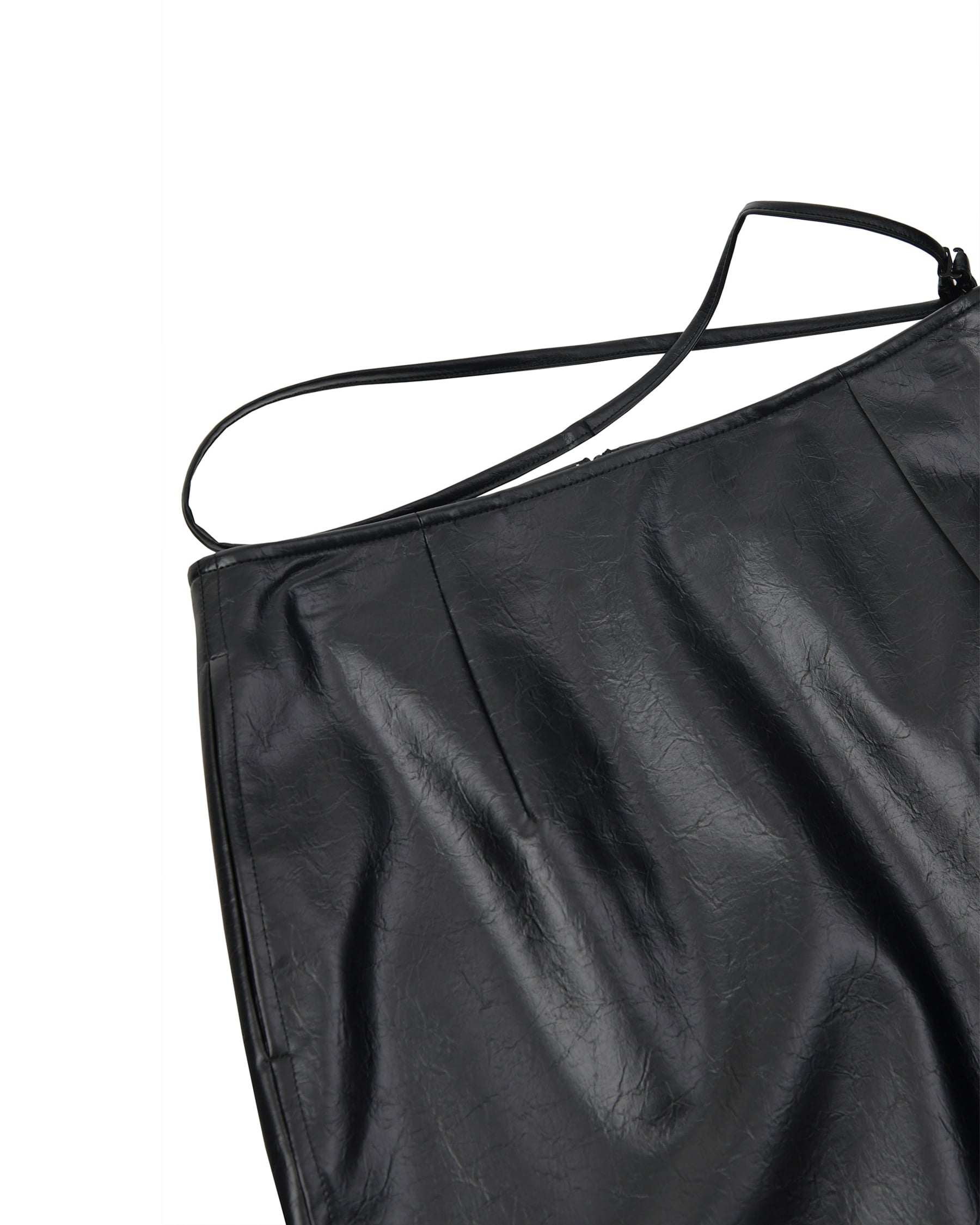 Brownyard - Crack Leather Midi Skirt (Black) product image 7 | TRAB K-Fashion Australia