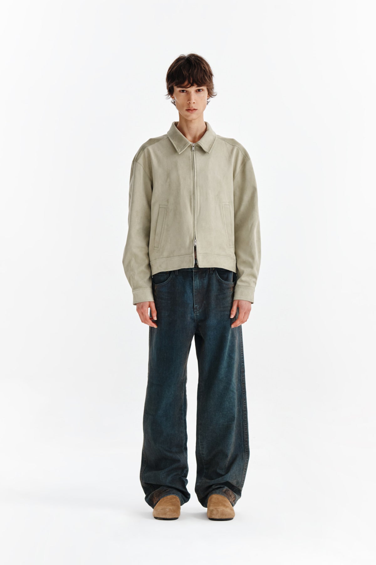 Matin Kim - Vintage Velvet Denim Pants (Blue) product image 10 | TRAB K-Fashion Australia