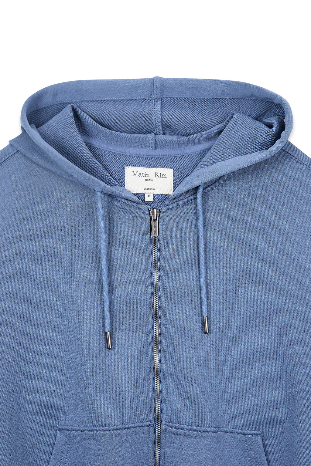 Matin Kim - Back Logo Glitter Hoody Zip Up (Blue) product image 3 | TRAB K-Fashion Australia