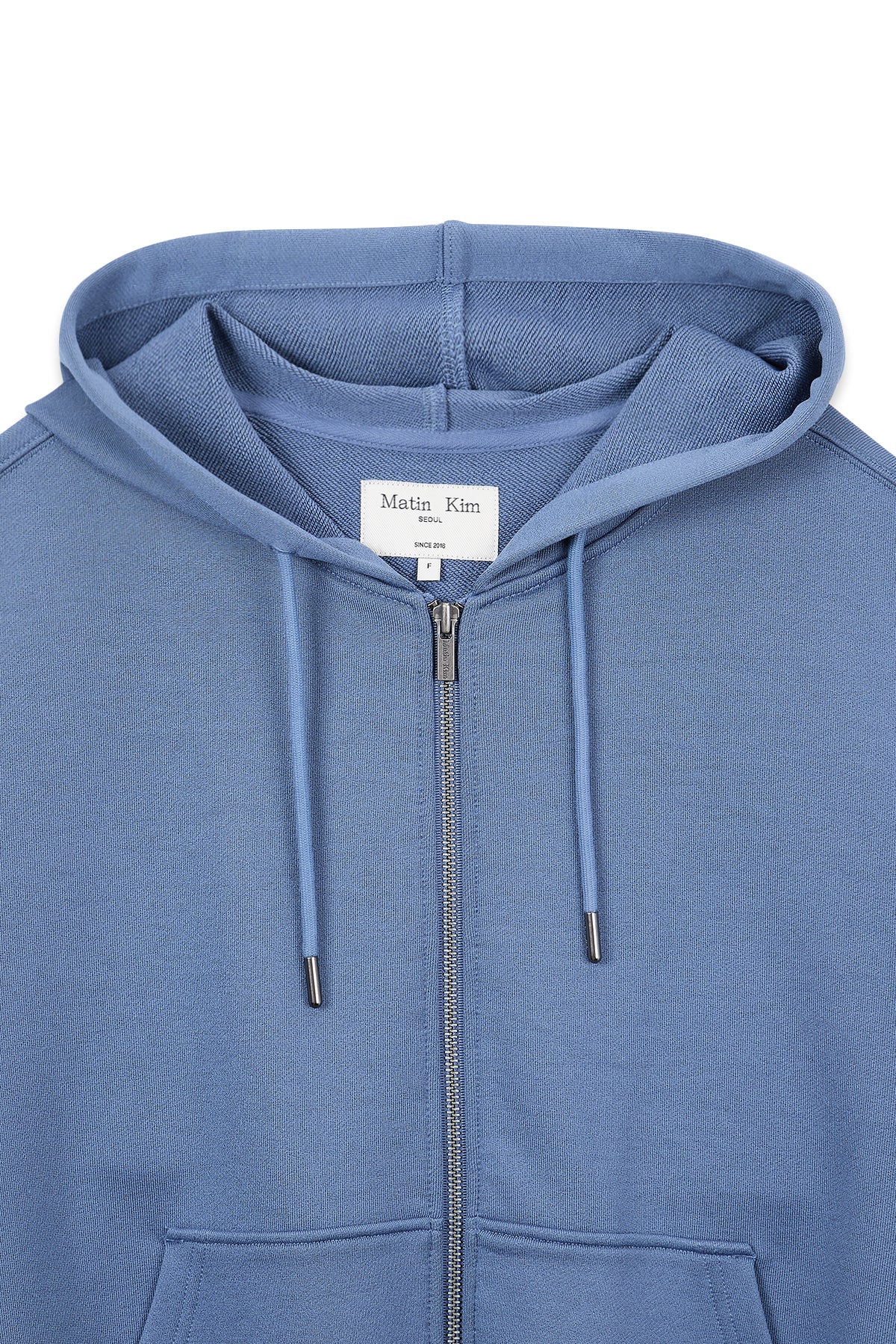 Matin Kim - Back Logo Glitter Hoody Zip Up (Blue) product image 3 | TRAB K-Fashion Australia