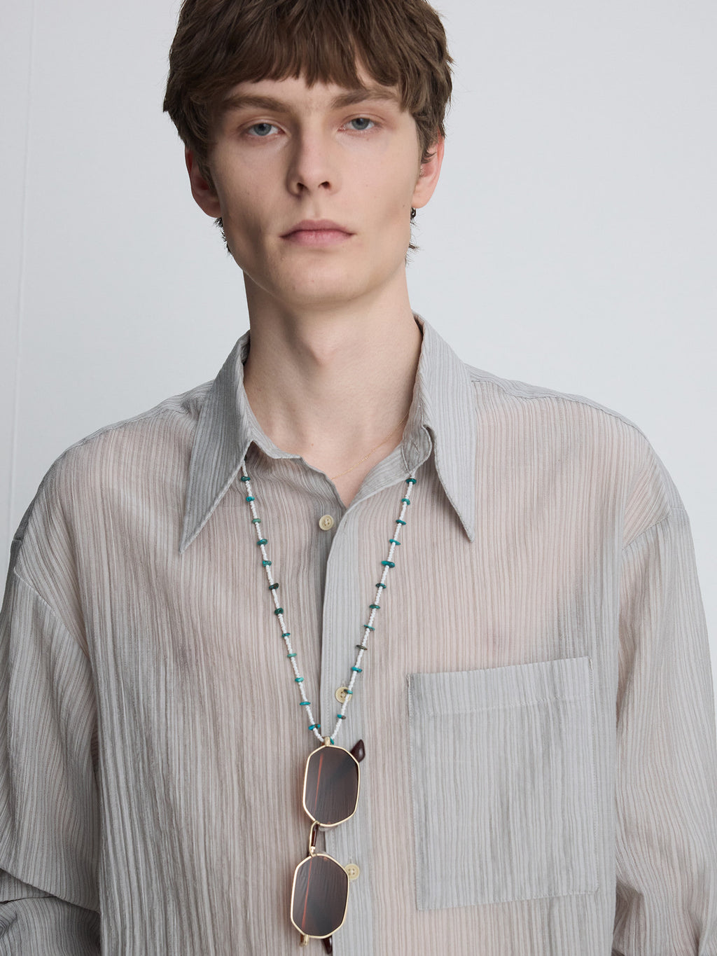 Tonywack - Lyocell Oversized Stripe Shirt (Grey) product image 8 | TRAB K-Fashion Australia