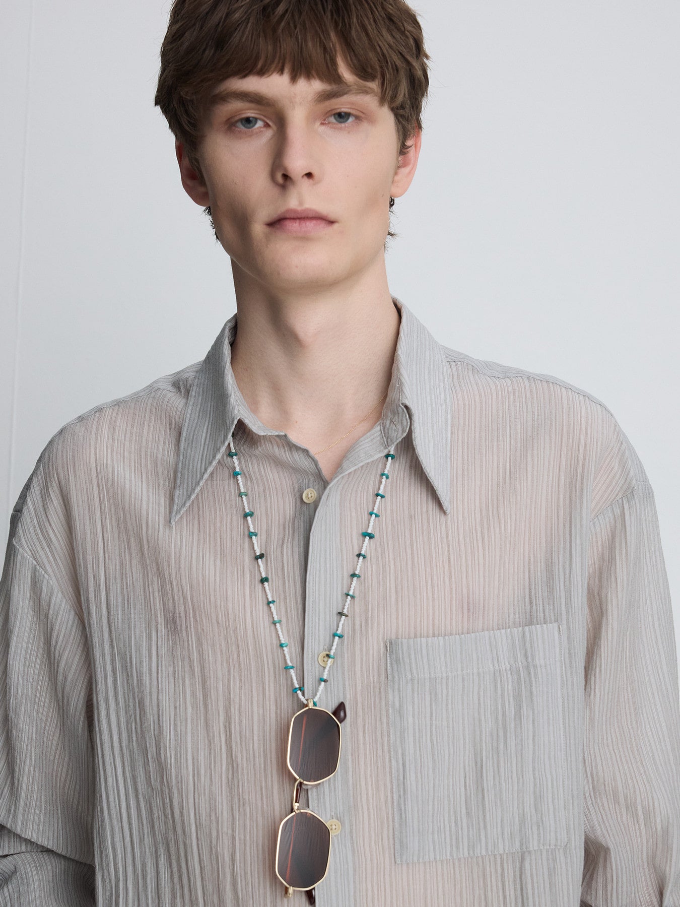 Tonywack - Lyocell Oversized Stripe Shirt (Grey) product image 8 | TRAB K-Fashion Australia