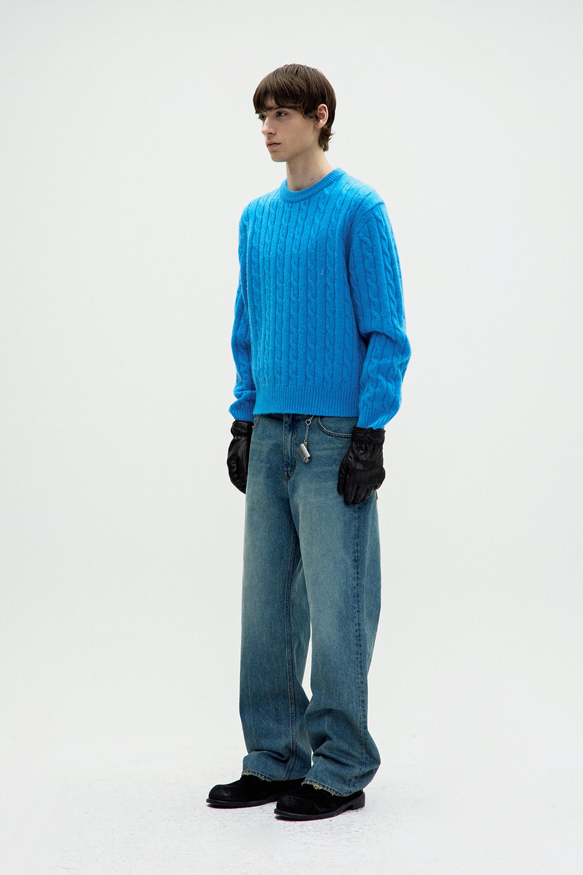 Coor - Alpaca Blend Cable Sweater (Blue Opal) product image 3 | TRAB K-Fashion Australia