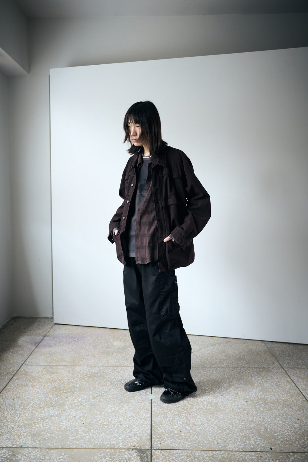 Hatchingroom - 6P Work Jacket V2 Dyed Dark (Burgundy) product image 7 | TRAB K-Fashion Australia