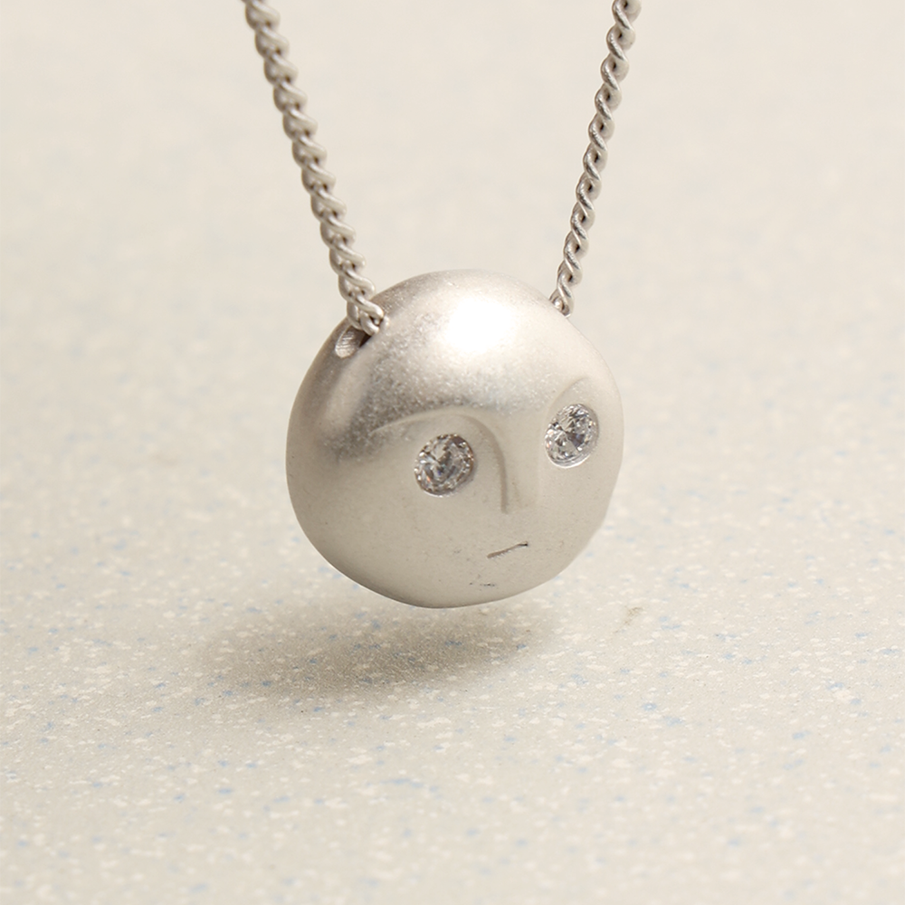 Towtow Archive - Pebble Emoji Necklace (Silver) product image 3 | TRAB K-Fashion Australia